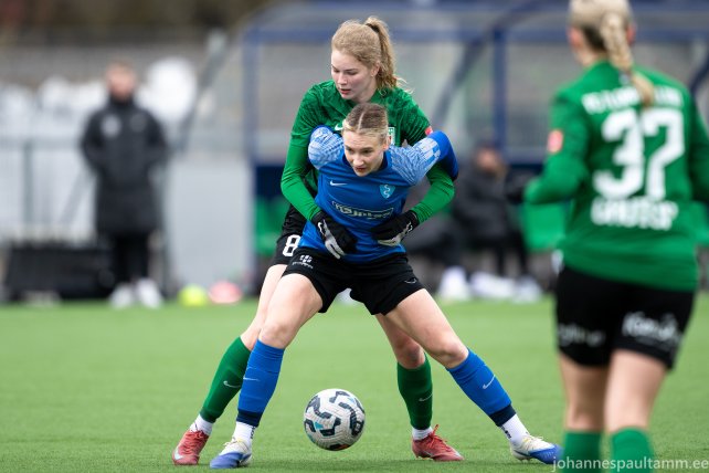 16 FC Flora vs Saku Sporting 3-4 05.04.2026 Katriin Saulus ja Helina Tarkmeel
